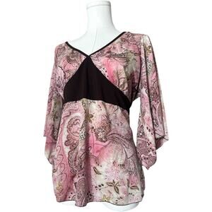 Teenie Weenie Vintage Paisley Bell Sleeve Top - Size XLarge, Fairy Grunge 170
